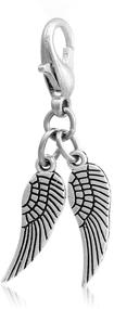 img 4 attached to 🕊️ JGFinds Angel Wings Clip On Charm - 10 Pack of Silver Tone Pendants with Lobster Clasp: Ideal DIY Jewelry Making Supplies