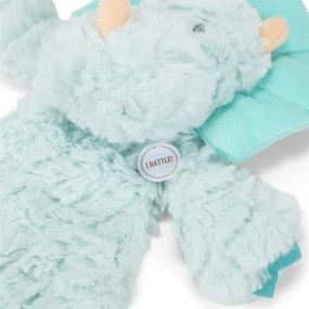 img 1 attached to Darcy Dinosaur Aqua Blue Plush Rattle Blanket for Children