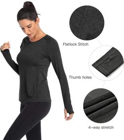 img 2 attached to 🏋️ VUTRU Women's Breathable Long Sleeve Workout T-Shirts - Thumbhole Sports Yoga Tops for Running