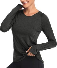 img 4 attached to 🏋️ VUTRU Women's Breathable Long Sleeve Workout T-Shirts - Thumbhole Sports Yoga Tops for Running