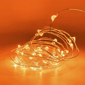 img 1 attached to PheiLa 2 Pack Orange Fairy String Lights: Waterproof 10Ft/3M 30Leds Halloween Decoration for DIY Bedroom, Patio, Wedding - Indoor/Outdoor Battery Operated Lights