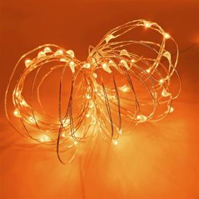 img 3 attached to PheiLa 2 Pack Orange Fairy String Lights: Waterproof 10Ft/3M 30Leds Halloween Decoration for DIY Bedroom, Patio, Wedding - Indoor/Outdoor Battery Operated Lights