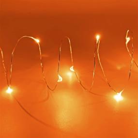 img 4 attached to PheiLa 2 Pack Orange Fairy String Lights: Waterproof 10Ft/3M 30Leds Halloween Decoration for DIY Bedroom, Patio, Wedding - Indoor/Outdoor Battery Operated Lights