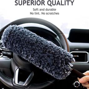 img 2 attached to 🚗 Top-Rated Multi-Functional Car Dash Duster with Microfiber Towel - Lint Free - Unbreakable Comfort Handle - Supreme Interior & Exterior Cleaning – Car Accessories