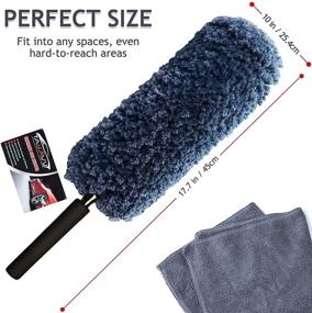 img 3 attached to 🚗 Top-Rated Multi-Functional Car Dash Duster with Microfiber Towel - Lint Free - Unbreakable Comfort Handle - Supreme Interior & Exterior Cleaning – Car Accessories