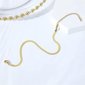 img 2 attached to 🐍Совеси Женский золотой стальной тонкий змеиный браслет-цепочка для ноги - нежные пляжные браслеты для женщин