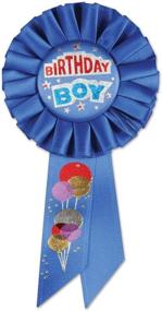 img 1 attached to 🎉 Beistle 2-Piece Birthday Boy Rosettes, 3.25 x 6.5 inches