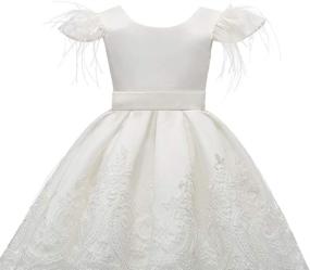 img 1 attached to 🎀 Dazzling Bowknot Embroidered Pageant Wedding Dresses for Girls: Stunning Clothing to Make Her Shine!