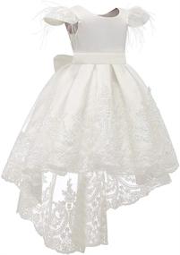 img 2 attached to 🎀 Dazzling Bowknot Embroidered Pageant Wedding Dresses for Girls: Stunning Clothing to Make Her Shine!