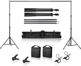 img 4 attached to 📸 SH Heavy Duty Background Stand: 2x2M Backdrop Support System for Photography Studio - Complete Kit with Carry Bag