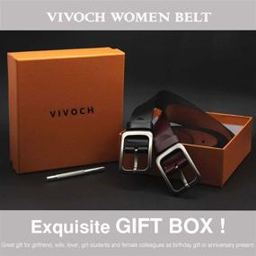 img 1 attached to 👗 VIVOCH Women's Genuine Leather Belt: Stylish Vintage Casual Belts for Jeans, Skirts, Shorts, & Summer Dresses with Alloy Pin Buckle