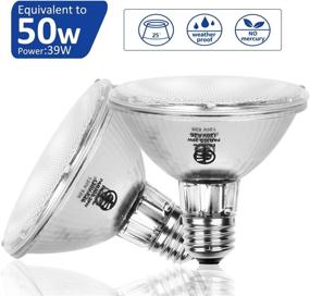 img 1 attached to (Pack of 6) EdisonPar 39W Anti-Glare Halogen Lamp PAR30 Short Neck Bulb – Dimmable, 25 Degree Narrow Flood Light, 50W Replacement – Warm White, 120V