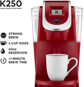 img 3 attached to ☕ Кофеварка Keurig K250: Опыт богатого и удобного приготовления кофе в формате одной порции с управлением интенсивностью вкуса - Императорский красный