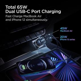 img 3 attached to Spigen USB C Car Charger: 65W Dual USB Fast Charge for iPhone 13, iPad Pro, Galaxy S21 - PD 3.0 45W + 20W
