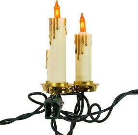 img 1 attached to 🕯️ Kurt Adler Triple Light Set с шахтами для свечей цвета слоновой кости и 15 светодиодными огнями