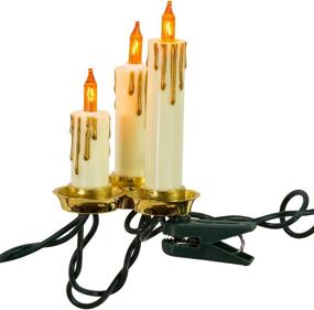 img 3 attached to 🕯️ Kurt Adler Triple Light Set с шахтами для свечей цвета слоновой кости и 15 светодиодными огнями