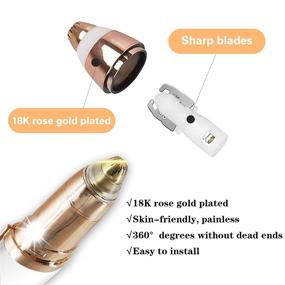 img 2 attached to 🌟 6 Count 18K Gold-Plated Eyebrow Hair Remover Replacement Heads, Compatible with Finishing Touch Flawless Women Trimmer Blades Painless, As Seen On TV - Includes Cleaning Brush