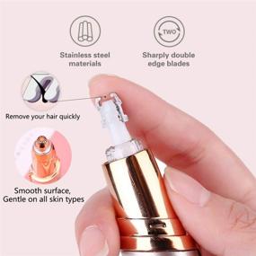 img 1 attached to 🌟 6 Count 18K Gold-Plated Eyebrow Hair Remover Replacement Heads, Compatible with Finishing Touch Flawless Women Trimmer Blades Painless, As Seen On TV - Includes Cleaning Brush