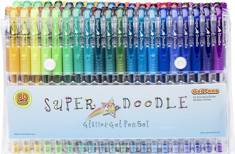 Colorful Art Co. Glitter Gel Pens for Kids and Adults - Set of 12 w/1mm  Fine Point Pen - Sparkling Glitter Pens for Coloring, Drawing, Journaling