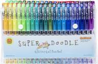 80 unique glitter gel pens - super doodle artist quality pen set for adult coloring books, arts and crafts, scrapbooking, greeting cards, and drawing logo