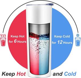 img 1 attached to 🥤 Set of 4, 20 Oz Stainless Steel Skinny Tumbler Bulk – Sublimation Blank Travel Tumbler with Shrink Wrap Films – Ideal DIY Gift for Women, Sisters, and Friends - White Sublimation
