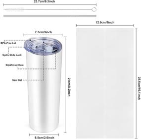 img 3 attached to 🥤 Set of 4, 20 Oz Stainless Steel Skinny Tumbler Bulk – Sublimation Blank Travel Tumbler with Shrink Wrap Films – Ideal DIY Gift for Women, Sisters, and Friends - White Sublimation
