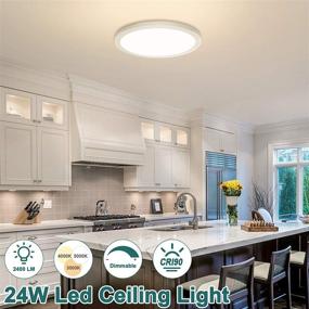 img 3 attached to 💡 Flush Mount LED Ceiling Light 2-Pack, 3CCT Selectable (3000K/4000K/5000K), Dimmable, 12 Inch, 24W, 2400 LM – Ideal for Kitchen, Bedroom, Hallway