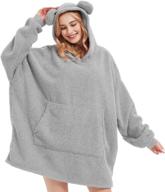 🧥 cozy and comfy oversized hoodie blanket: unisex teddy sherpa sweatshirt with pockets for adults & teens logo