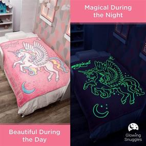 img 1 attached to 🦄 Glowing Snuggles - Glow in The Dark Unicorn Blanket for Girls - Fluffy Plush Pink Unicorn Throw - Unicorn Room Decor - Unicorn Gifts for Kids