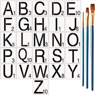 🔠 scrabble letter stencils for wall decor - 4 inch size with 3-piece painting brushes - reusable tile stencil - wooden scrabble letters for home diy crafts and family names logo