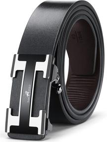 img 4 attached to Genuine Leather Ratchet Adjustable Automatic Men's Accessories and Belts