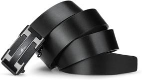 img 2 attached to Genuine Leather Ratchet Adjustable Automatic Men's Accessories and Belts