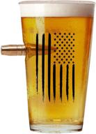 american flag bullet beer glass logo