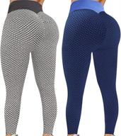 women's reosse leggings - high waist 🩲 yoga pants 2 pack for enhanced comfort and style logo