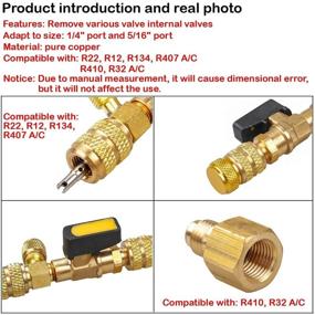 img 1 attached to Convenient Valve Core Remover Tool for HVAC R22 R32 R404 R407 R410A - No Gas Loss ensured by Dual Size SAE 1/4 & 5/16 Port - Valve Core Removal Installer Tool