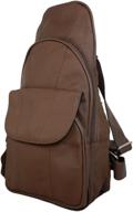 🎒 genuine leather backpack: daypack with shoulder straps logo