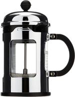 bodum chambord french press coffee maker stainless steel with locking lid - 4 cup, 17-ounce capacity logo