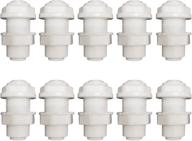 💧 pack of 10 yzm white fittings bulkhead connectors for 1/4" tube quick connect ro water filters логотип