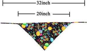 img 1 attached to 🐶 Stylish and Fun Dog Birthday Bandana Triangle Bibs Scarf Accessories in Black - Size Large