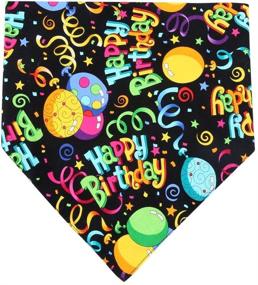 img 3 attached to 🐶 Stylish and Fun Dog Birthday Bandana Triangle Bibs Scarf Accessories in Black - Size Large