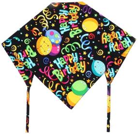 img 2 attached to 🐶 Stylish and Fun Dog Birthday Bandana Triangle Bibs Scarf Accessories in Black - Size Large