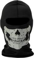 windproof aikuer black balaclava ghosts skull full face mask for halloween cosplay, outdoor sport, cycling, hiking, skiing – tactical balaclava hood ideal for men, women, and youth logo