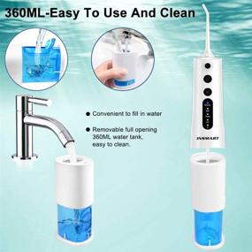img 1 attached to 🚿 Cordless Water Flosser Teeth Cleaner - INSMART 360ML Water Tank, 2000mAh Battery, DIY Modes, IPX7 Waterproof, USB Rechargeable Oral Irrigator for Home and Travel