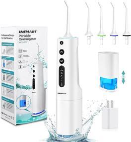 img 4 attached to 🚿 Cordless Water Flosser Teeth Cleaner - INSMART 360ML Water Tank, 2000mAh Battery, DIY Modes, IPX7 Waterproof, USB Rechargeable Oral Irrigator for Home and Travel