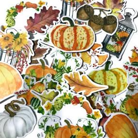 img 4 attached to 🎃 Navy Peony Cute Pumpkin Fall Stickers: 25 Waterproof Decals for Laptops, Phones, Scrapbooking & Journaling