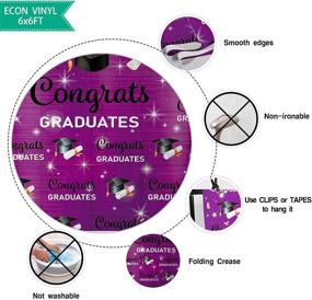 img 2 attached to 🎉 Stunning Allenjoy 6x6ft Congrats Grad Backdrop: Class of 2021 Purple Glitter Graduation Cap Photography Background for Celebration Prom Party Decor and Photo Booth Props