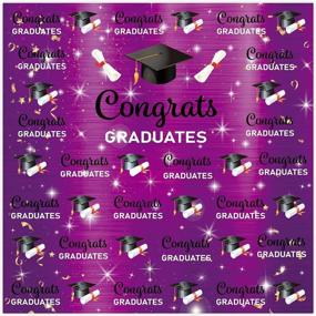 img 4 attached to 🎉 Stunning Allenjoy 6x6ft Congrats Grad Backdrop: Class of 2021 Purple Glitter Graduation Cap Photography Background for Celebration Prom Party Decor and Photo Booth Props