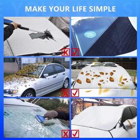 img 2 attached to 🌬️ 4-Layer Windshield Snow Cover with Mirror Covers: Ultimate Ice Removal Wiper Protector and Magnetic Inside – Fits Cars, SUVs, Vans, and Trucks