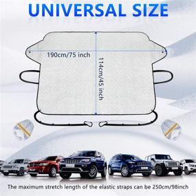 img 3 attached to 🌬️ 4-Layer Windshield Snow Cover with Mirror Covers: Ultimate Ice Removal Wiper Protector and Magnetic Inside – Fits Cars, SUVs, Vans, and Trucks