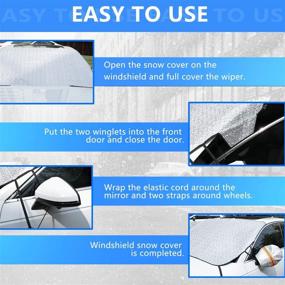 img 1 attached to 🌬️ 4-Layer Windshield Snow Cover with Mirror Covers: Ultimate Ice Removal Wiper Protector and Magnetic Inside – Fits Cars, SUVs, Vans, and Trucks